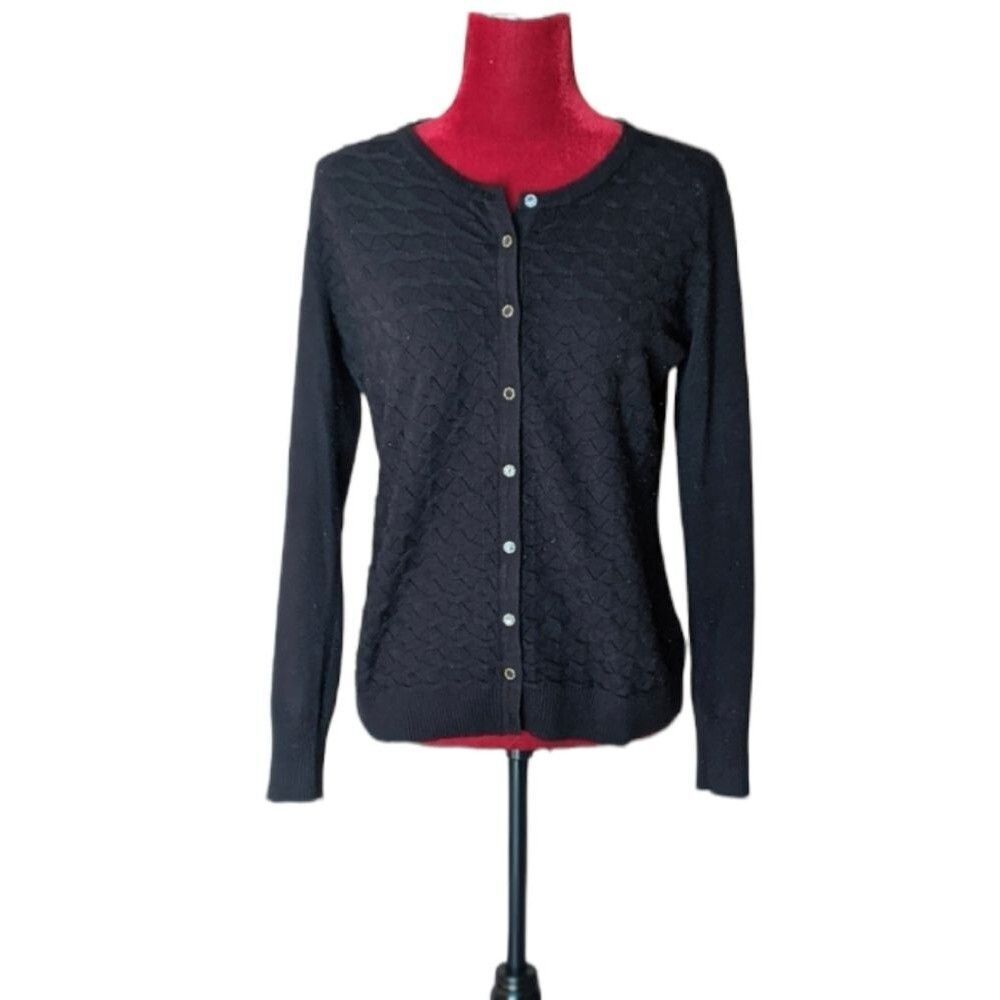 Anna Rose Button Up Black Cardigan Size Small